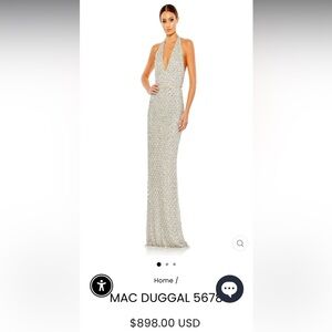 Mac Duggal 5678 chandelier dress. Nude and silver size 6 new with tags.